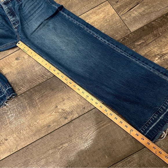 Kancan High Rise Button Fly Wide Leg Jeans – Raw Hem Medium Wash Size 28 - Picture 5 of 10